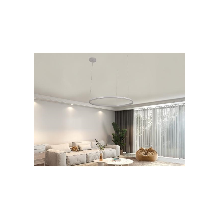 Led Dimmable κρεμαστό φωτιστικό οροφής LED/55W/230V 3000-6500K διάμετρος 80 cm + τηλεχειριστήριο