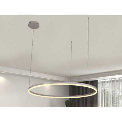 Led Dimmable κρεμαστό φωτιστικό οροφής LED/55W/230V 3000-6500K διάμετρος 80 cm + τηλεχειριστήριο