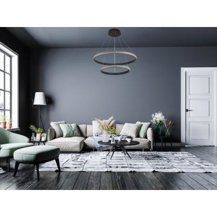 Led Dimmable κρεμαστό φωτιστικό οροφής LED/65W/230V 3000-6500K διάμετρος 60 cm + τηλεχειριστήριο