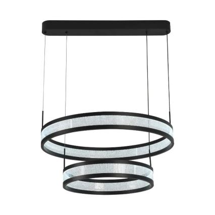 Led Dimmable κρεμαστό φωτιστικό οροφής LED/70W/230V 3000-6500K διάμετρος 60 cm μαύρο + τηλεχειριστήριο