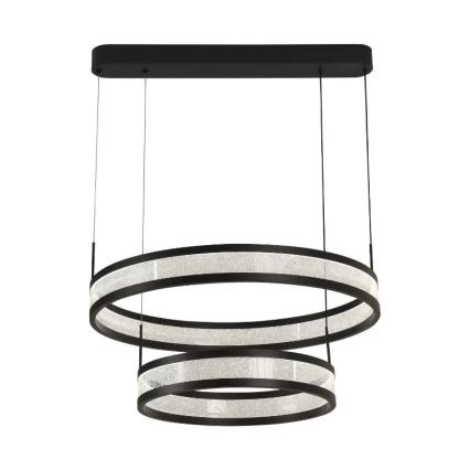 Led Dimmable κρεμαστό φωτιστικό οροφής LED/70W/230V 3000-6500K διάμετρος 60 cm μαύρο + τηλεχειριστήριο