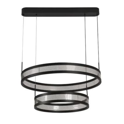 Led Dimmable κρεμαστό φωτιστικό οροφής LED/70W/230V 3000-6500K διάμετρος 60 cm μαύρο + τηλεχειριστήριο