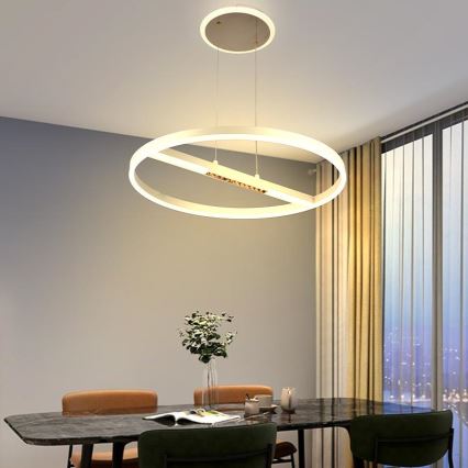 Led Dimmable κρεμαστό φωτιστικό οροφής LED/75W/230V 3000-6500K διάμετρος 60 cm + τηλεχειριστήριο