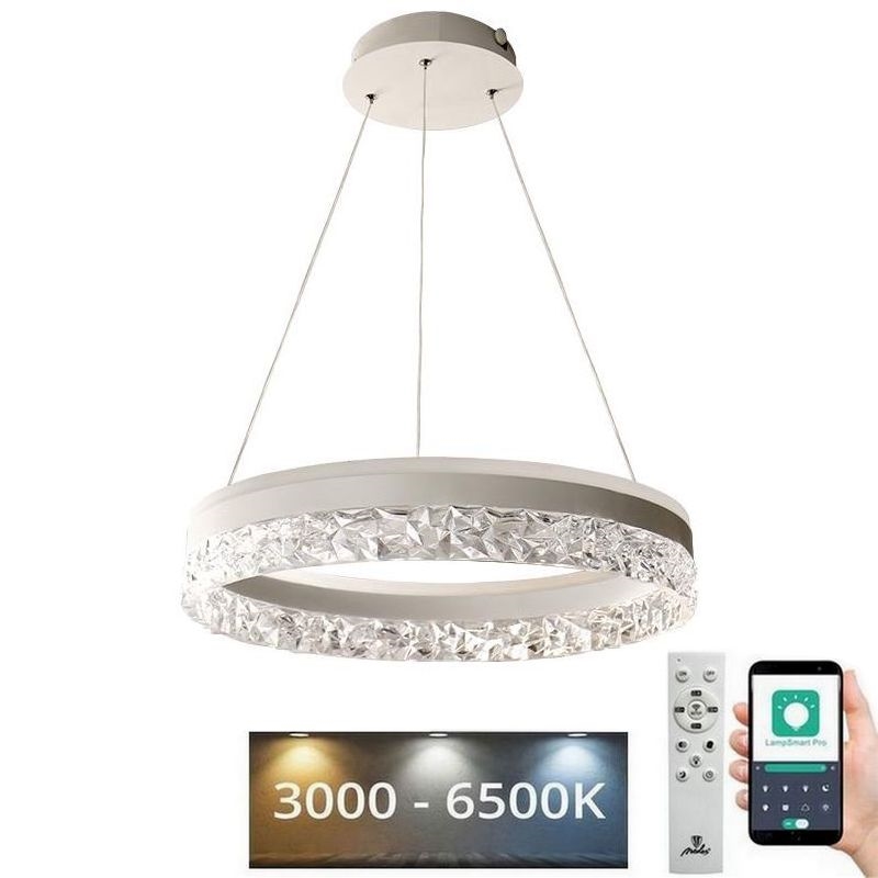 Led Dimmable κρεμαστό φωτιστικό οροφής LED/80W/230V 3000-6500K λευκό + τηλεχειριστήριο