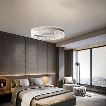 Led Dimmable κρεμαστό φωτιστικό οροφής LED/80W/230V 3000-6500K λευκό + τηλεχειριστήριο