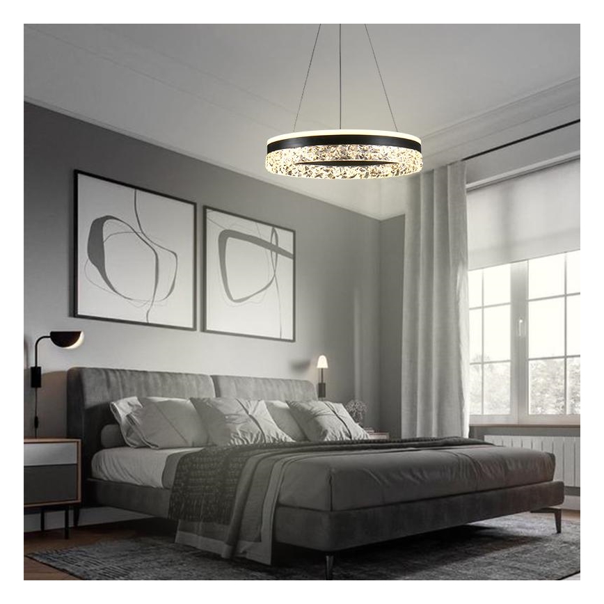 Led Dimmable κρεμαστό φωτιστικό οροφής LED/80W/230V 3000-6500K μαύρο + τηλεχειριστήριο