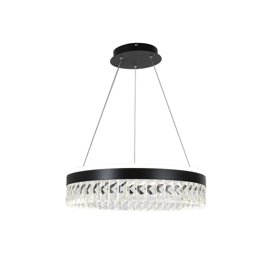 LED Dimming κρύσταλλο πολύφωτο on a string LED/90W/230V 3000-6500K μαύρο + τηλεχειριστήριο