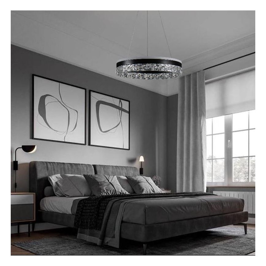 Led Dimmable κρεμαστό φωτιστικό οροφής LED/80W/230V 3000-6500K μαύρο + τηλεχειριστήριο