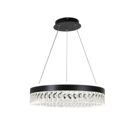 LED Dimming κρύσταλλο πολύφωτο on a string LED/90W/230V 3000-6500K μαύρο + τηλεχειριστήριο