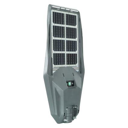 LED Ηλιακό φωτιστικό δρόμου με ρυθμιζόμενη ένταση φωτισμού και αισθητήρα κίνησης και λυκόφωτος KERS LED/300W/3,2V 6500K 8000 mAh IP65 γκρι + τηλεχειριστήριο