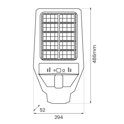 LED Ηλιακό φωτιστικό δρόμου με ρυθμιζόμενη ένταση φωτισμού και αισθητήρα κίνησης και λυκόφωτος KERS LED/300W/3,2V 6500K 8000 mAh IP65 γκρι + τηλεχειριστήριο