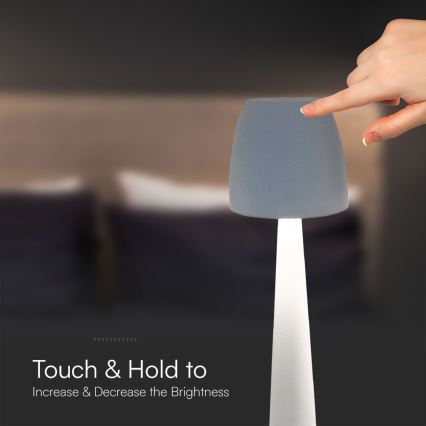 LED Dimmable επαναφορτιζόμενο επιτραπέζιο φωτιστικό αφής LED/3W/5V 3000-6000K 1800 mAh λευκό