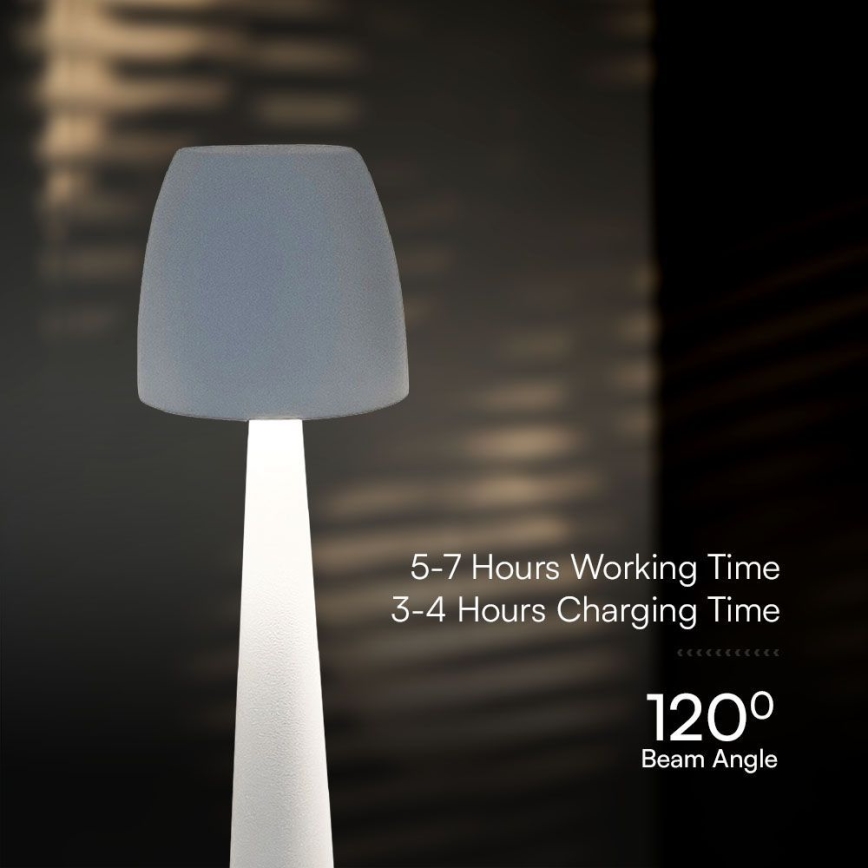 LED Dimmable επαναφορτιζόμενο επιτραπέζιο φωτιστικό αφής LED/3W/5V 3000-6000K 1800 mAh λευκό