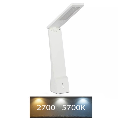 LED Dimmable επαναφορτιζόμενη επιτραπέζια λάμπα αφής USB LED/4W/5V 1200 mAh 2700K-5700 K λευκό/χρυσό