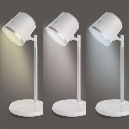 LED Dimmable επαναφορτιζόμενο επιτραπέζιο φωτιστικό	 4σε1 LED/6W/3,7V 3000K/4000K/6500K 1500mAh λευκό