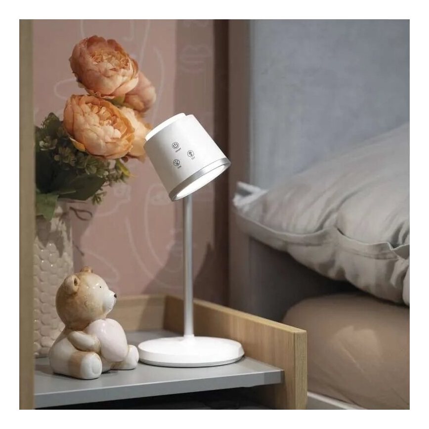 LED Dimmable επαναφορτιζόμενο επιτραπέζιο φωτιστικό	 4σε1 LED/6W/3,7V 3000K/4000K/6500K 1500mAh λευκό