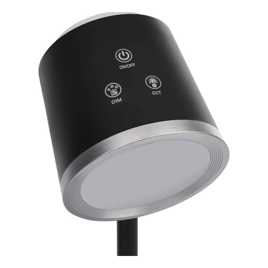 LED Dimmable επαναφορτιζόμενο επιτραπέζιο φωτιστικό	 4σε1 LED/6W/3,7V 3000K/4000K/6500K 1500mAh μαύρο