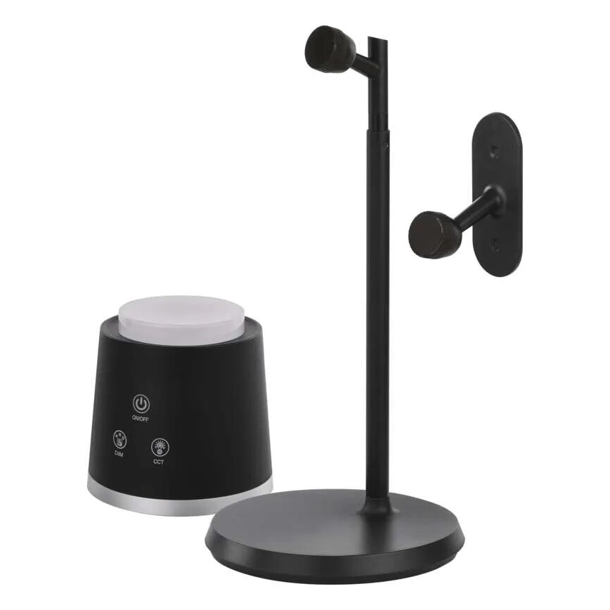 LED Dimmable επαναφορτιζόμενο επιτραπέζιο φωτιστικό	 4σε1 LED/6W/3,7V 3000K/4000K/6500K 1500mAh μαύρο