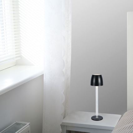 LED Dimmable επαναφορτιζόμενο επιτραπέζιο φωτιστικό αφής LED/3W/5V 3000K 1800 mAh μαύρο
