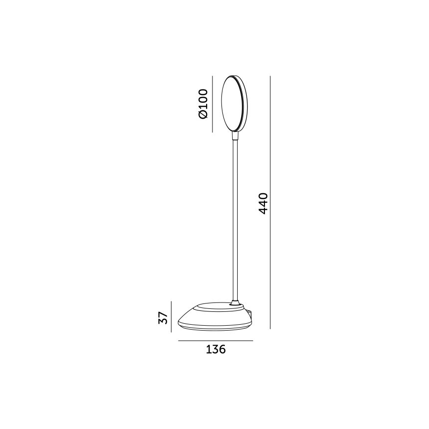 LED Dimmable επαναφορτιζόμενο επιτραπέζιο φωτιστικό	 VISUA LED/5W/5V 3000-5000K 1200 mAh μπλε