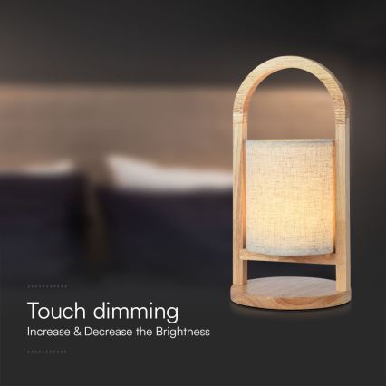 LED Dimmable επαναφορτιζόμενο επιτραπέζιο φωτιστικό αφής LED/1,5W/5V 3000K 1800mAh μπεζ