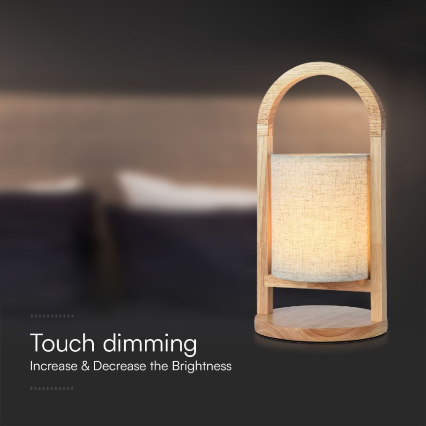 LED Dimmable επαναφορτιζόμενο επιτραπέζιο φωτιστικό αφής LED/1,5W/5V 3000K 1800mAh μπεζ
