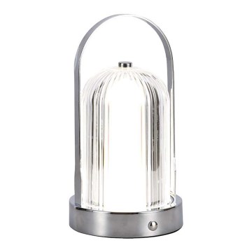 LED Dimmable επαναφορτιζόμενο επιτραπέζιο φωτιστικό αφής LED/1W/5V 3000-6000K 1800 mAh ματ χρώμιο