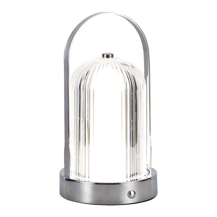LED Dimmable επαναφορτιζόμενο επιτραπέζιο φωτιστικό αφής LED/1W/5V 3000-6000K 1800 mAh ματ χρώμιο