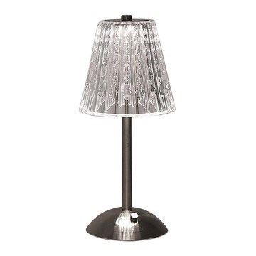 LED Dimmable επαναφορτιζόμενο επιτραπέζιο φωτιστικό αφής LED/2,4W/5V 3000-6000K 1800 mAh γυαλιστερό χρώμιο