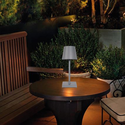 LED Dimmable επαναφορτιζόμενο επιτραπέζιο φωτιστικό αφής LED/3,5W/5V 5200mAh γκρι