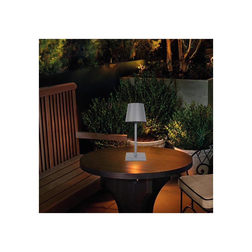 LED Dimmable επαναφορτιζόμενο επιτραπέζιο φωτιστικό αφής LED/3,5W/5V 5200mAh γκρι