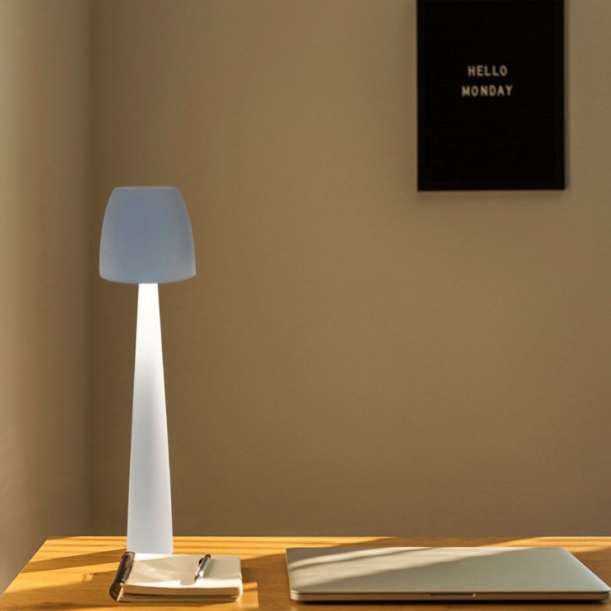 LED Dimmable επαναφορτιζόμενο επιτραπέζιο φωτιστικό αφής LED/3W/5V 3000-6000K 1800 mAh λευκό