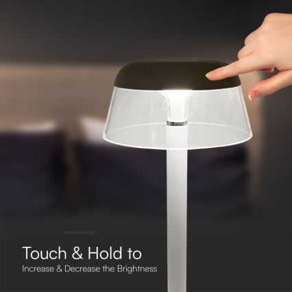 LED Dimmable επαναφορτιζόμενο επιτραπέζιο φωτιστικό αφής LED/3W/5V 3000-6000K 1800 mAh λευκό