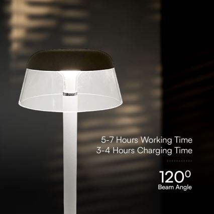 LED Dimmable επαναφορτιζόμενο επιτραπέζιο φωτιστικό αφής LED/3W/5V 3000-6000K 1800 mAh λευκό