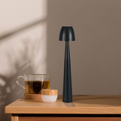 LED Dimmable επαναφορτιζόμενο επιτραπέζιο φωτιστικό αφής LED/3W/5V 3000-6000K 1800 mAh μαύρο