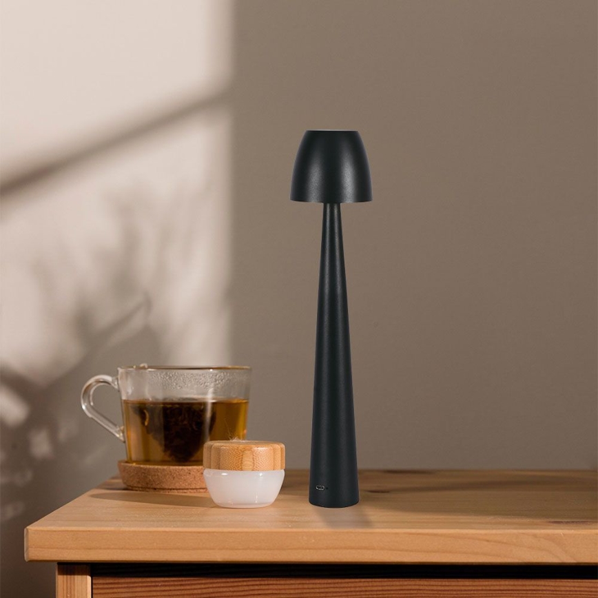 LED Dimmable επαναφορτιζόμενο επιτραπέζιο φωτιστικό αφής LED/3W/5V 3000-6000K 1800 mAh μαύρο