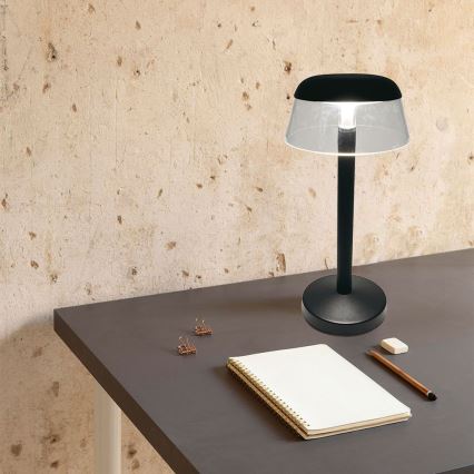 LED Dimmable επαναφορτιζόμενο επιτραπέζιο φωτιστικό αφής LED/3W/5V 3000-6000K 1800 mAh μαύρο