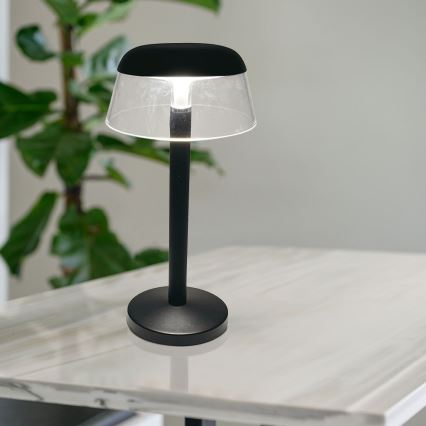 LED Dimmable επαναφορτιζόμενο επιτραπέζιο φωτιστικό αφής LED/3W/5V 3000-6000K 1800 mAh μαύρο