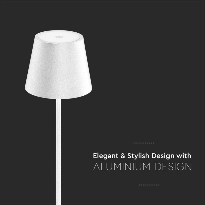 LED Dimmable επαναφορτιζόμενο φωτιστικό δαπέδου 3σε1 LED/4W/5V 4400 mAh 3000K IP54 λευκό