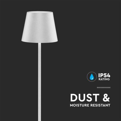 LED Dimmable επαναφορτιζόμενο φωτιστικό δαπέδου 3σε1 LED/4W/5V 4400 mAh 3000K IP54 λευκό