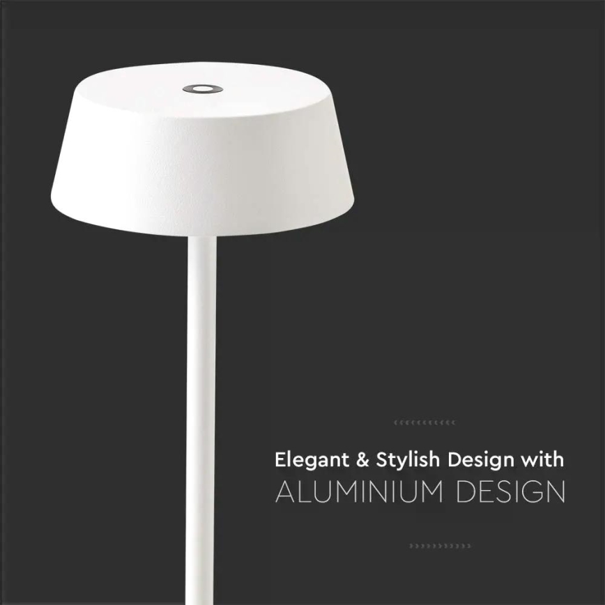 LED dimmable επιτραπέζιο φωτιστικό αφής εξωτερικού χώρου LED/2W/5V 4400 mAh IP54 λευκό
