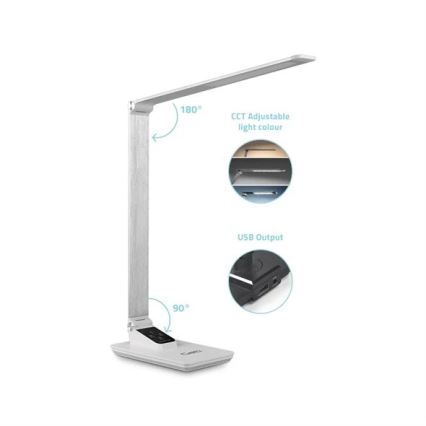 LED Dimmable επιτραπέζιο φωτιστικό με USB LED/7W/230V 3000K/4000K/5500K λευκό