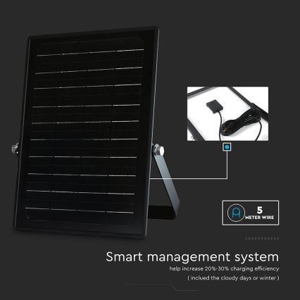LED Dimming solar προβολέας με αισθητήρα LED/10W/3,7V 4000/6000K IP65 + τηλεχειριστήριο