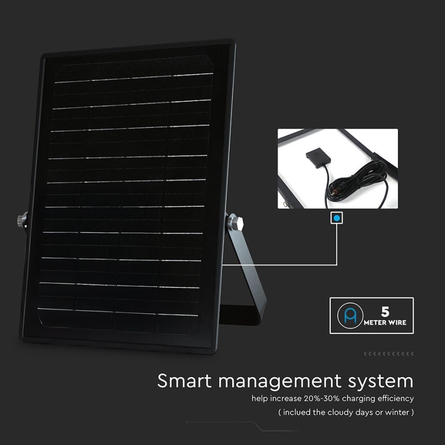 LED Dimming solar προβολέας με αισθητήρα LED/10W/3,7V 4000/6000K IP65 + τηλεχειριστήριο