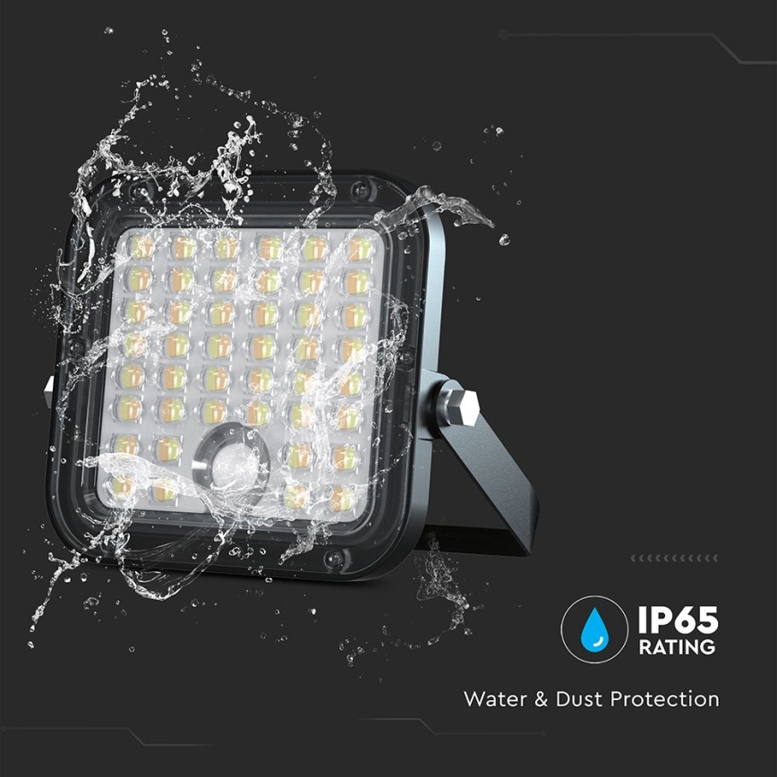 LED Dimming solar προβολέας με αισθητήρα LED/10W/3,7V 4000/6000K IP65 + τηλεχειριστήριο