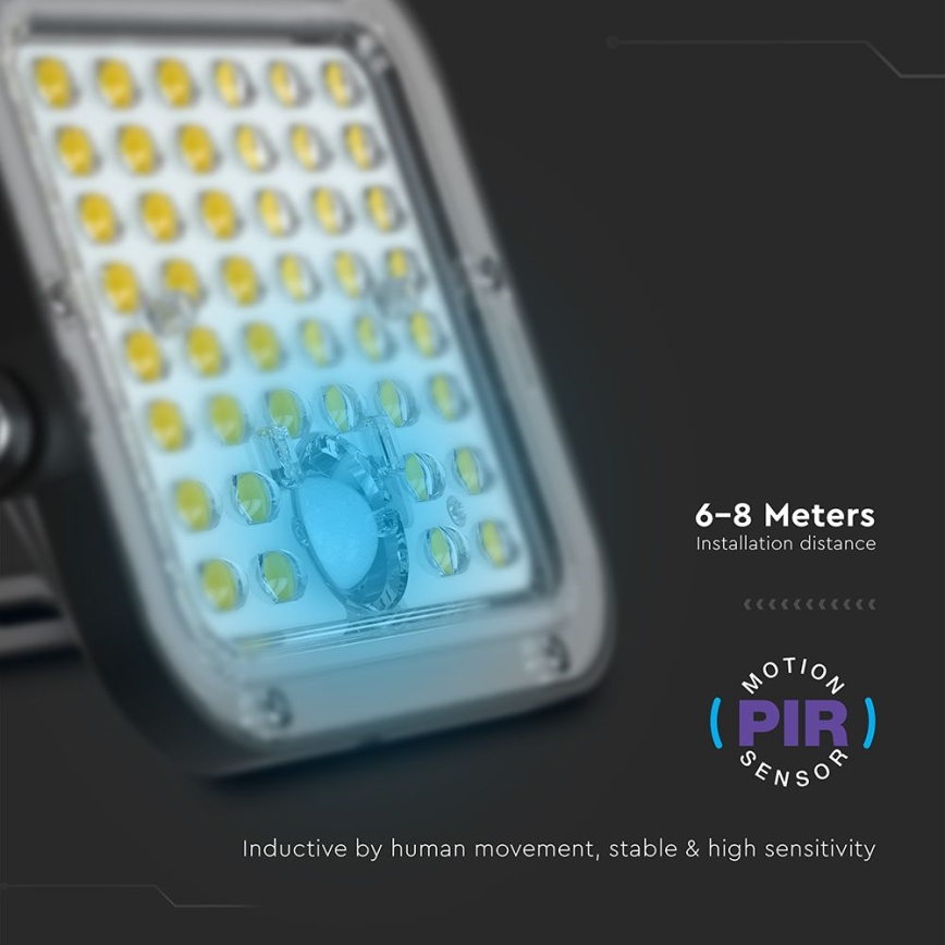 LED Dimming solar προβολέας με αισθητήρα LED/10W/3,7V 4000/6000K IP65 + τηλεχειριστήριο