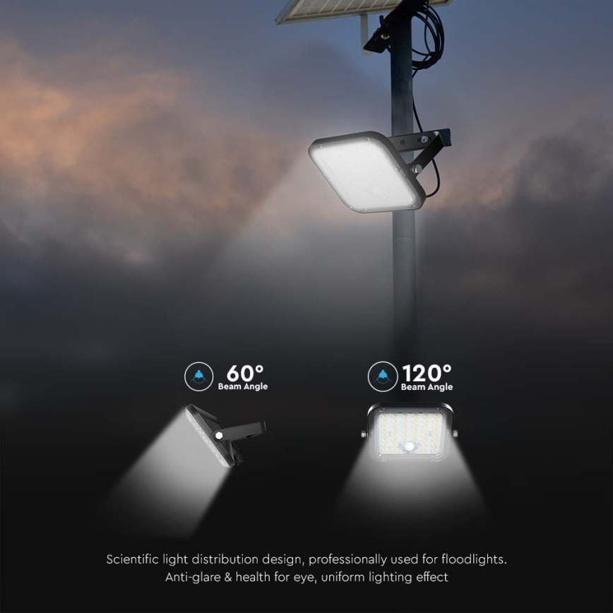 LED Dimming solar προβολέας με αισθητήρα LED/10W/3,7V 4000/6000K IP65 + τηλεχειριστήριο