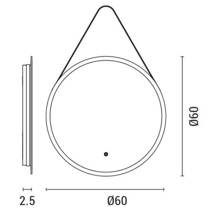 LED Dimmable καθρέφτης μπάνιου φωτιζόμενος με οπίσθιο φωτισμό LED/20W/230V 4000K IP44