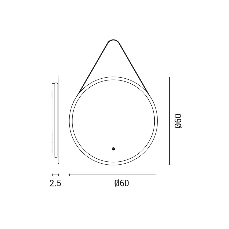 LED Dimmable καθρέφτης μπάνιου φωτιζόμενος με οπίσθιο φωτισμό LED/20W/230V 4000K IP44