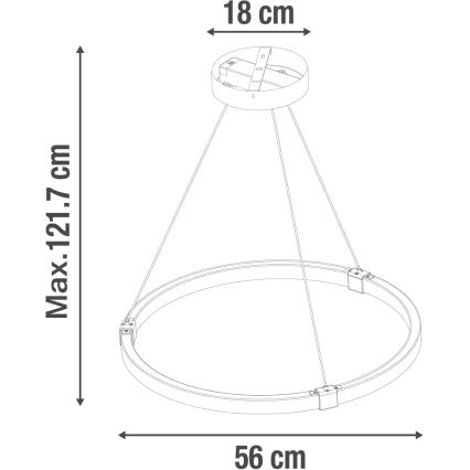 Led Dimmable κρεμαστό φωτιστικό οροφής CASSINI LED/33W/230V 2700-6500K + τηλεχειριστήριο